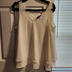 Cream chiffon tank